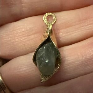 Antique Green Tourmaline Pendant 1”